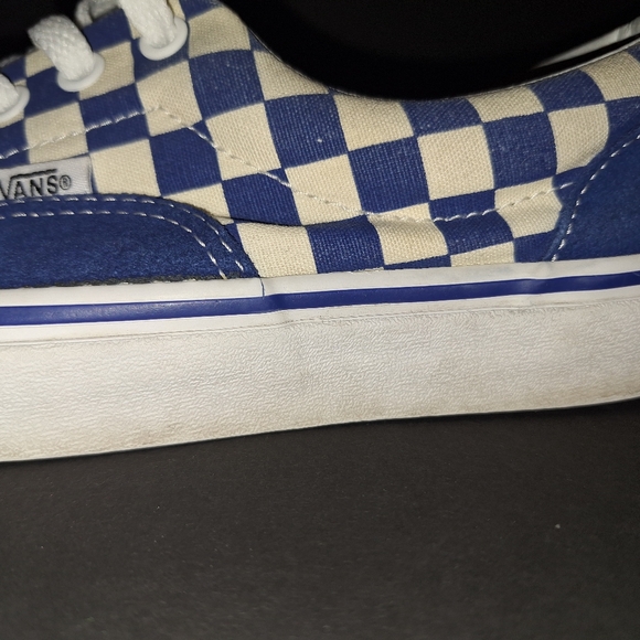 Vans Classic White/Blue Checkerboard Sneakers - Picture 5 of 6